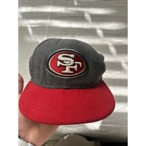 san‎ francisco 49ers New Era Fitted Hat 7 1/2 Grey Wool Gold Accents